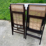 Paire de chaises pliantes , cannage , 70’