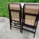 Pair of folding chairs, cane, 70s