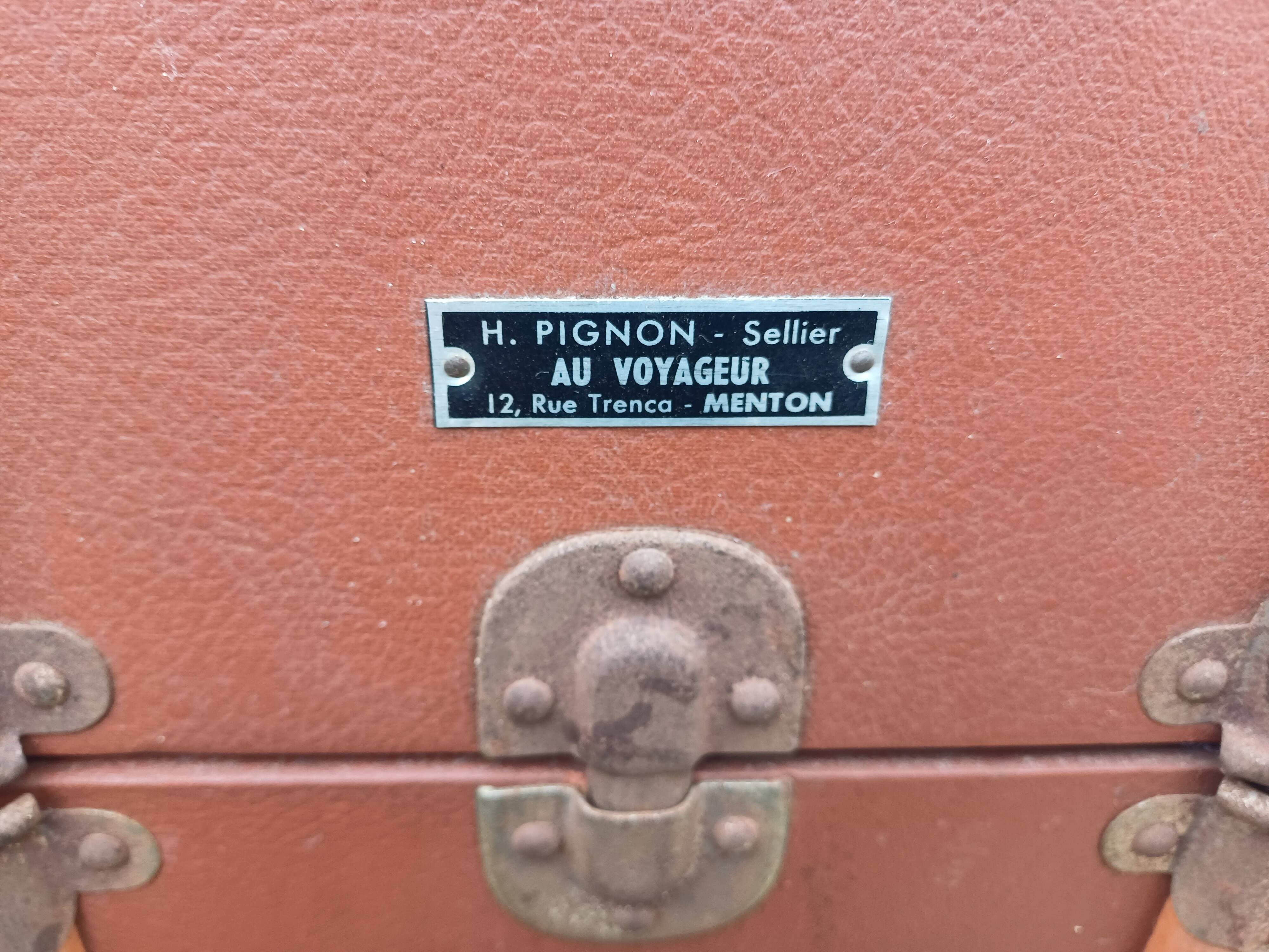Malle de Voyage Bois et Simili Cuir