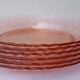 Set of 6 flat plates and 6 hollow plates in pink glass