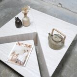 Vintage travertine coffee table published by Roche Bobois