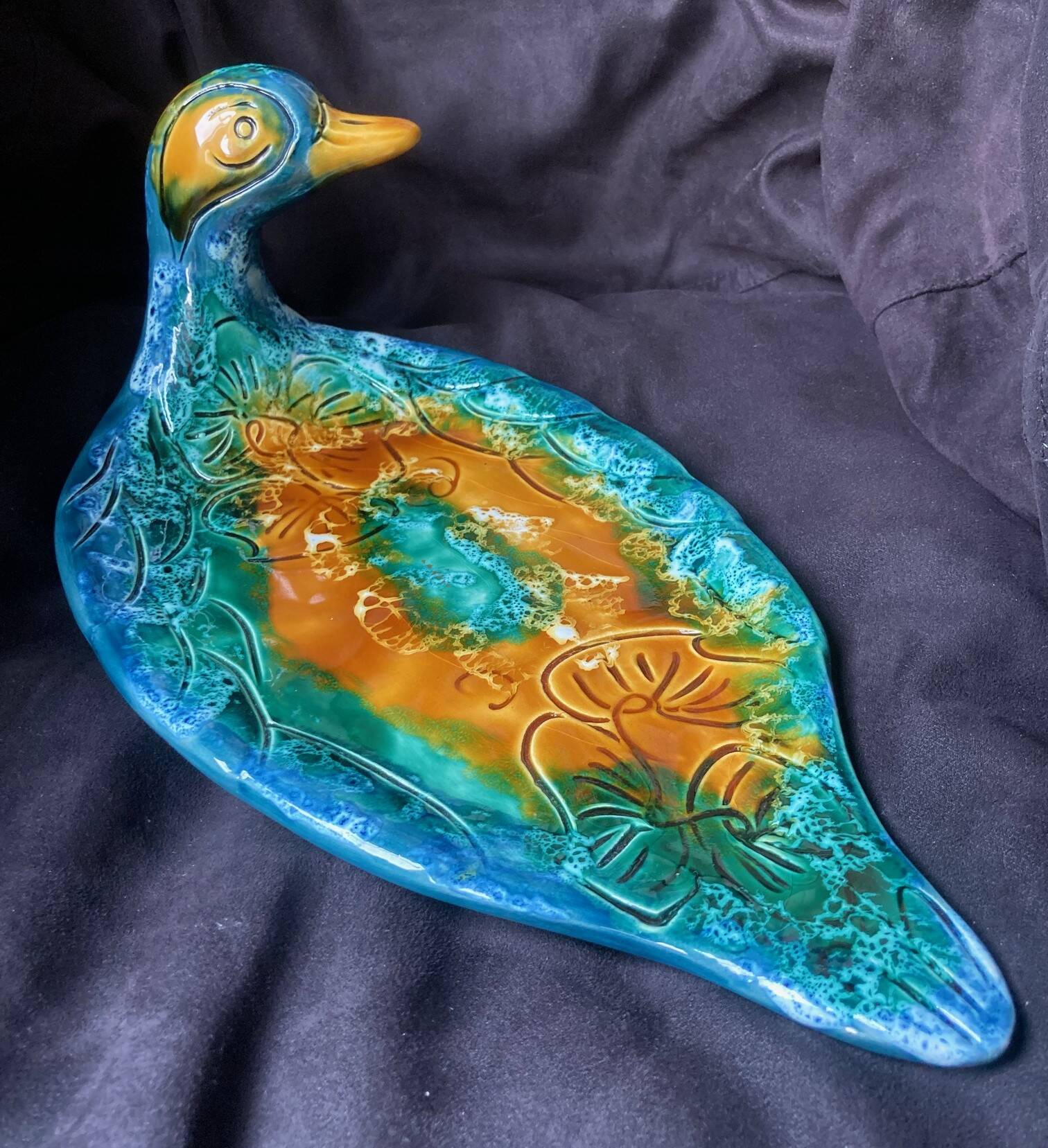 Cheese or duck charcuterie platter signed vallauris