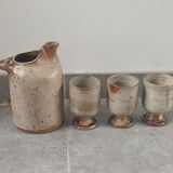 Service trio in pyrite stone Puisaye Jean-Pierre Prud'homme.