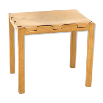 Tabouret en cuir "Model 1040", Glasmäster Markaryd, Suède, 1960