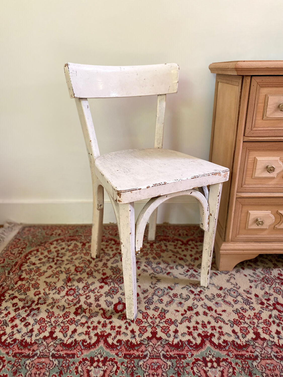 Small white wooden children's bistro chair