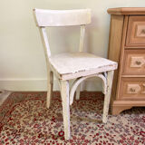 Petite chaise bistrot pour enfant en bois blanc