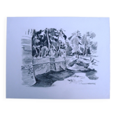 Dessin original à la pierre noire par Jean Villette (1913-2005)
