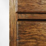 Vintage Industrial English Oak Filing Cabinet with Drawers, 1920s