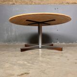 Table basse Mid Century en marbre chromé et palissandre