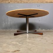 Mid Century coffee table in chrome, marble, and rosewood.