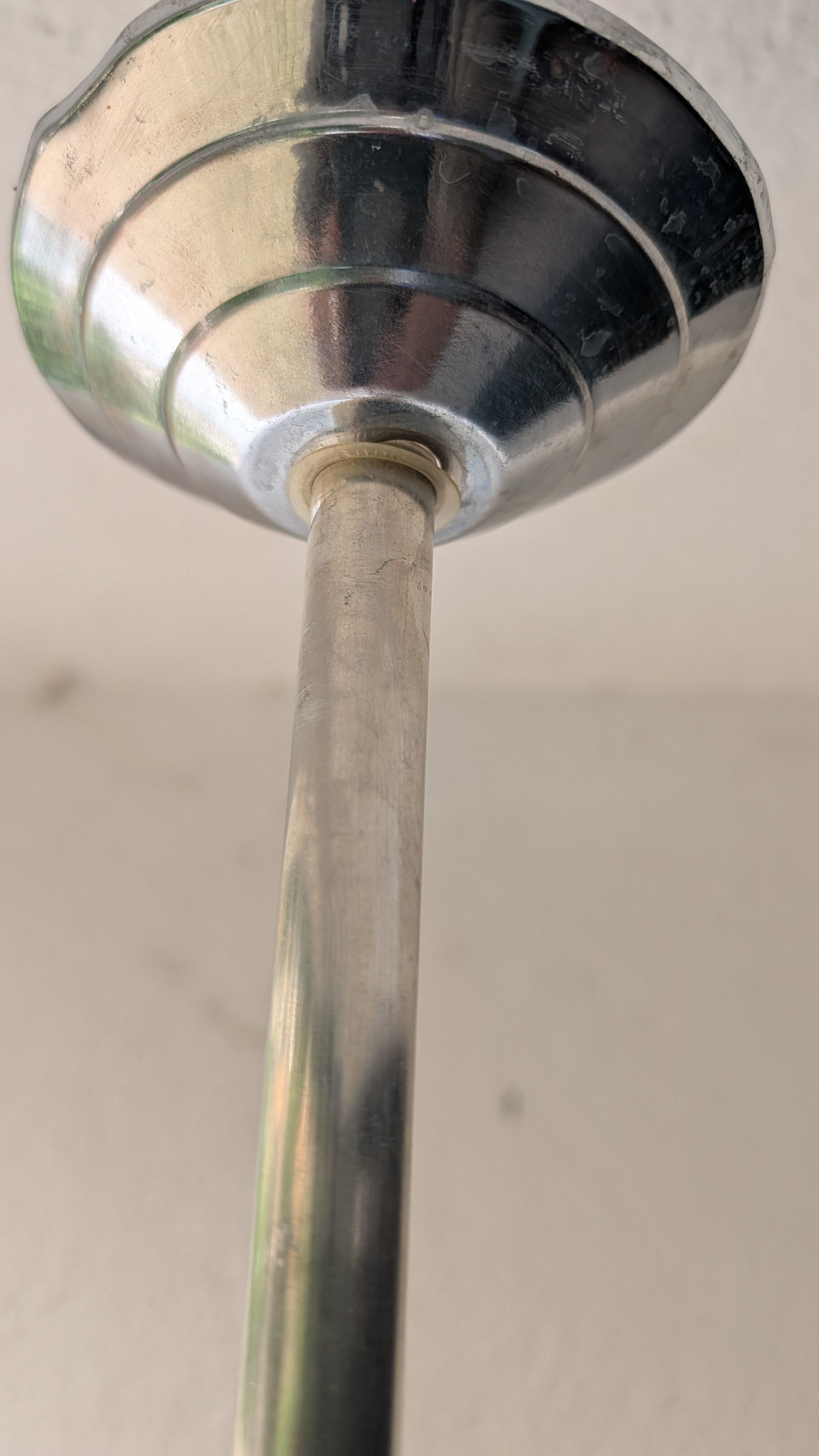 White opaline suspension and chrome metal — old school spirit