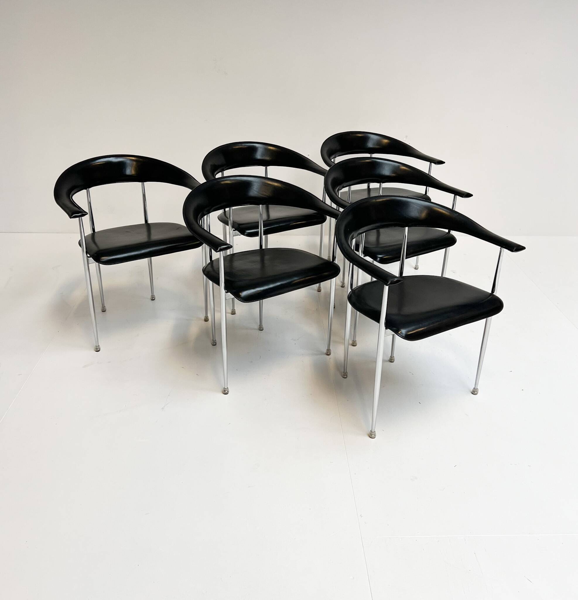Ensemble de 6 chaises P40 de Giancarlo Vegni pour Fasem, années 1980