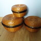 3 nesting baskets boxes in rattan or bamboo