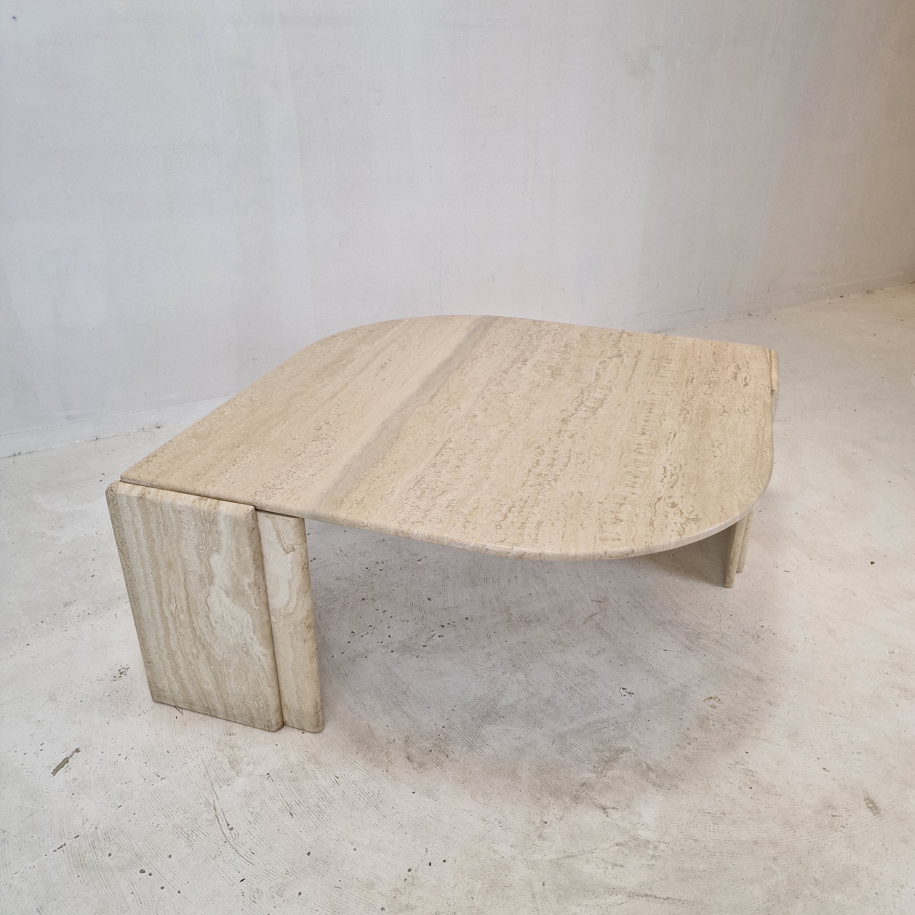 Italian travertine coffee table, 1980's