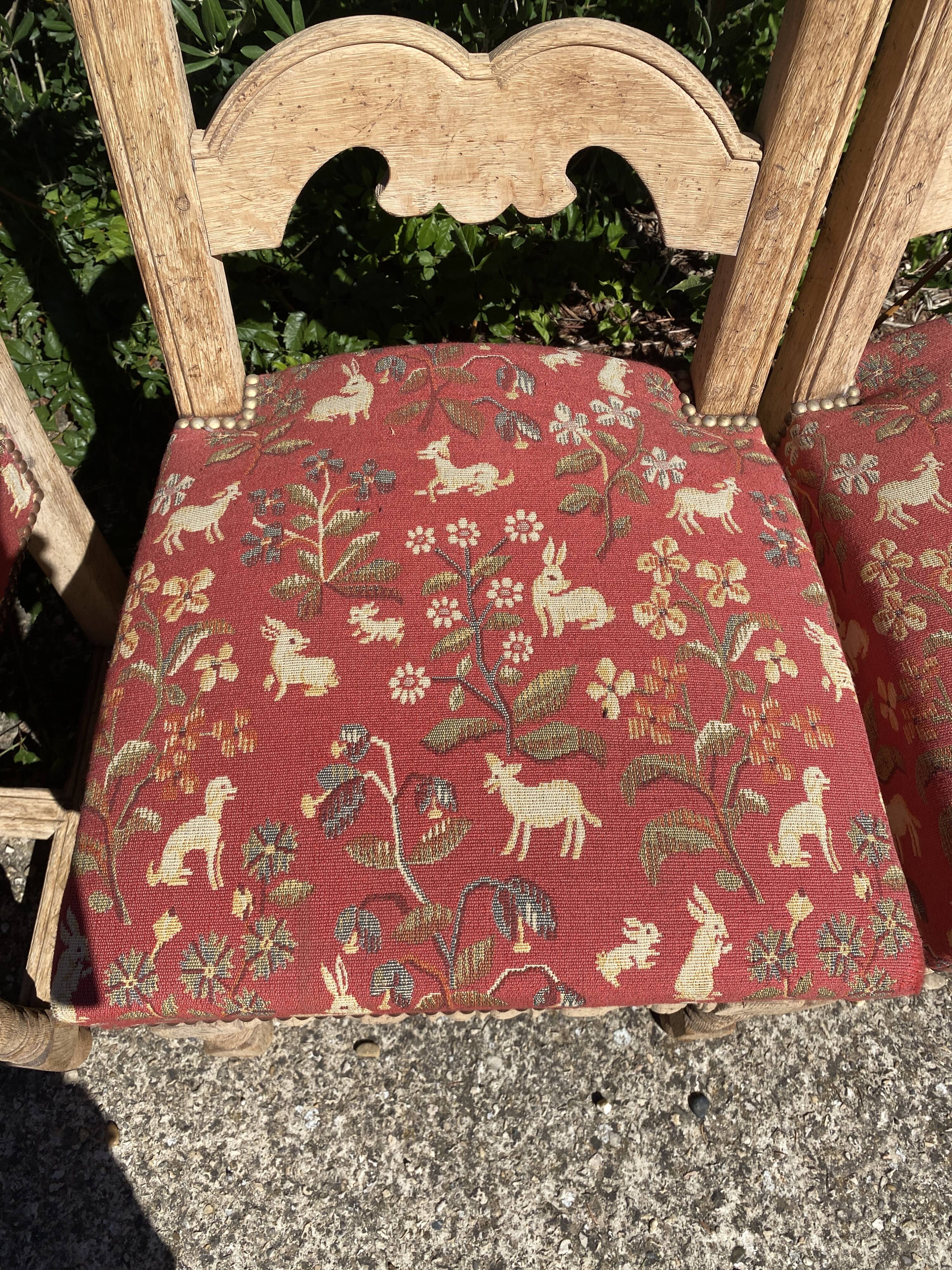 4 chaises de Style Louis XIII