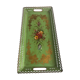 Large Napoleon III tray, painted sheet metal, floral motif