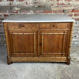 Bamboo-style pine sideboard and marble top early nineteenth century