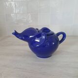 Elephant teapot by Lipton in royal blue.