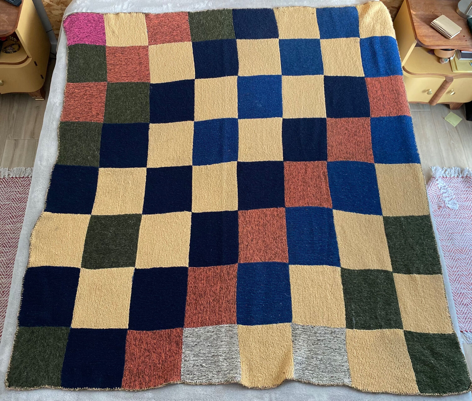 Couverture patchwork en laine