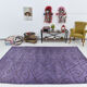 7x9 modern vintage purple  hemp area rug,