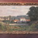 Oil painting on framed landscape panel signed J or F Muller