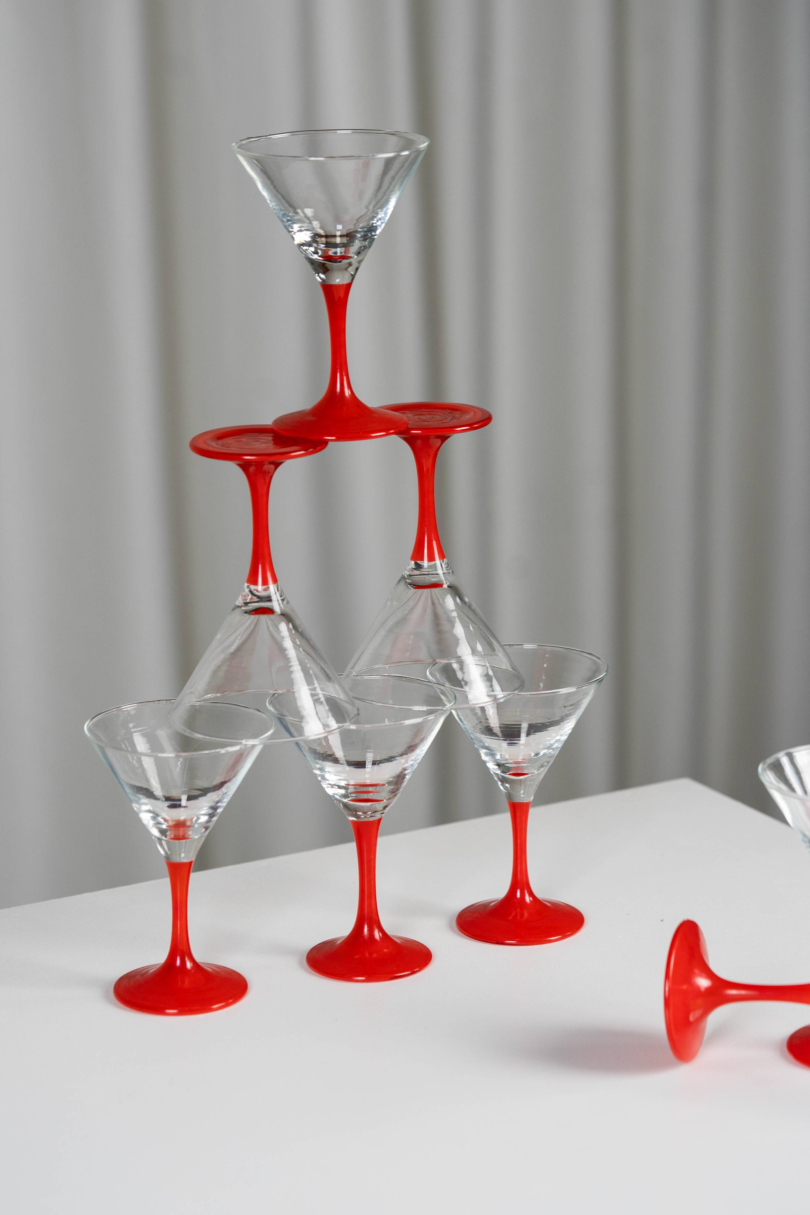 Set of 8 vintage cocktail glasses