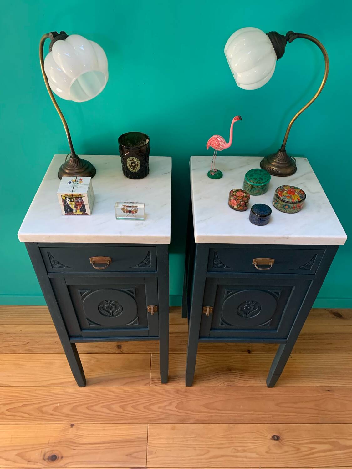 Paire de tables de chevet Art-Déco