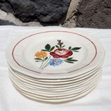 Set de 10 assiettes plates Sarreguemines, modèle Chatenois