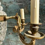 Bronze and crystal hot air balloon chandelier