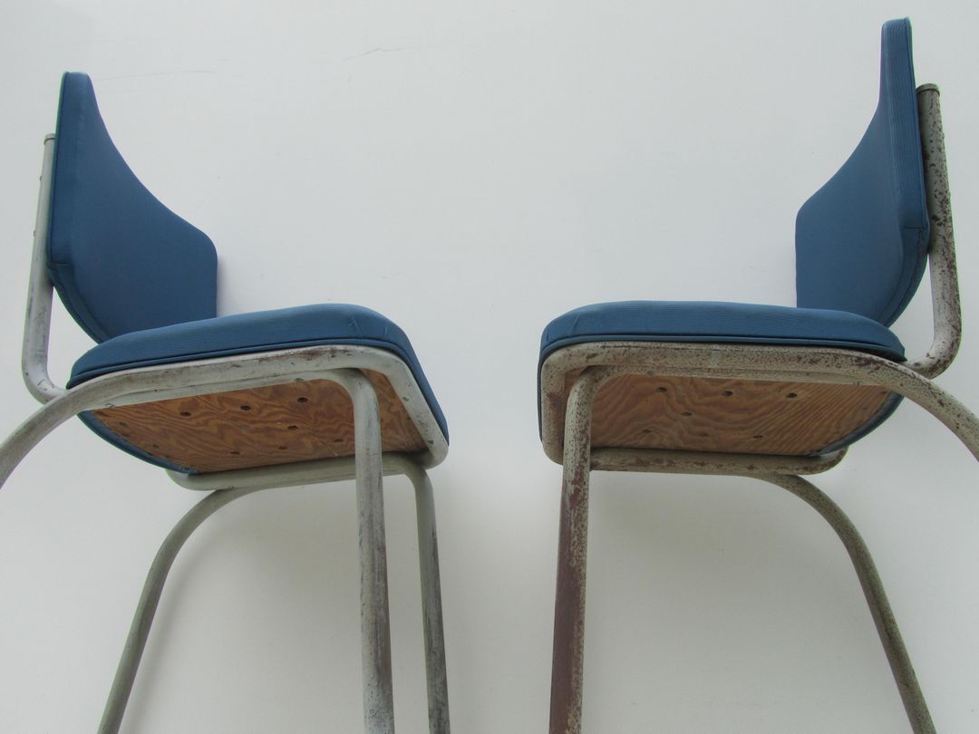 Set of 9 original Tubax chairs attributed to Willy Van Der Meeren, Belgium, 1950s