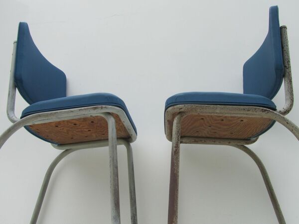 Set of 9 original Tubax chairs attributed to Willy Van Der Meeren, Belgium, 1950s