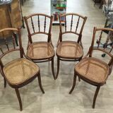 4 old wooden bistro chairs