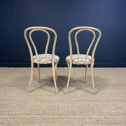 Set of 4 Thonet type bistro chairs light curved wood & Skaï GO IN Germany