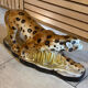 Vintage decorative ceramic sculpture representing a leopard.