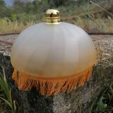 Suspension vintage à franges en verre givré