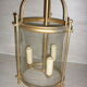 Glass lantern and gilded brass, antique pendant lamp