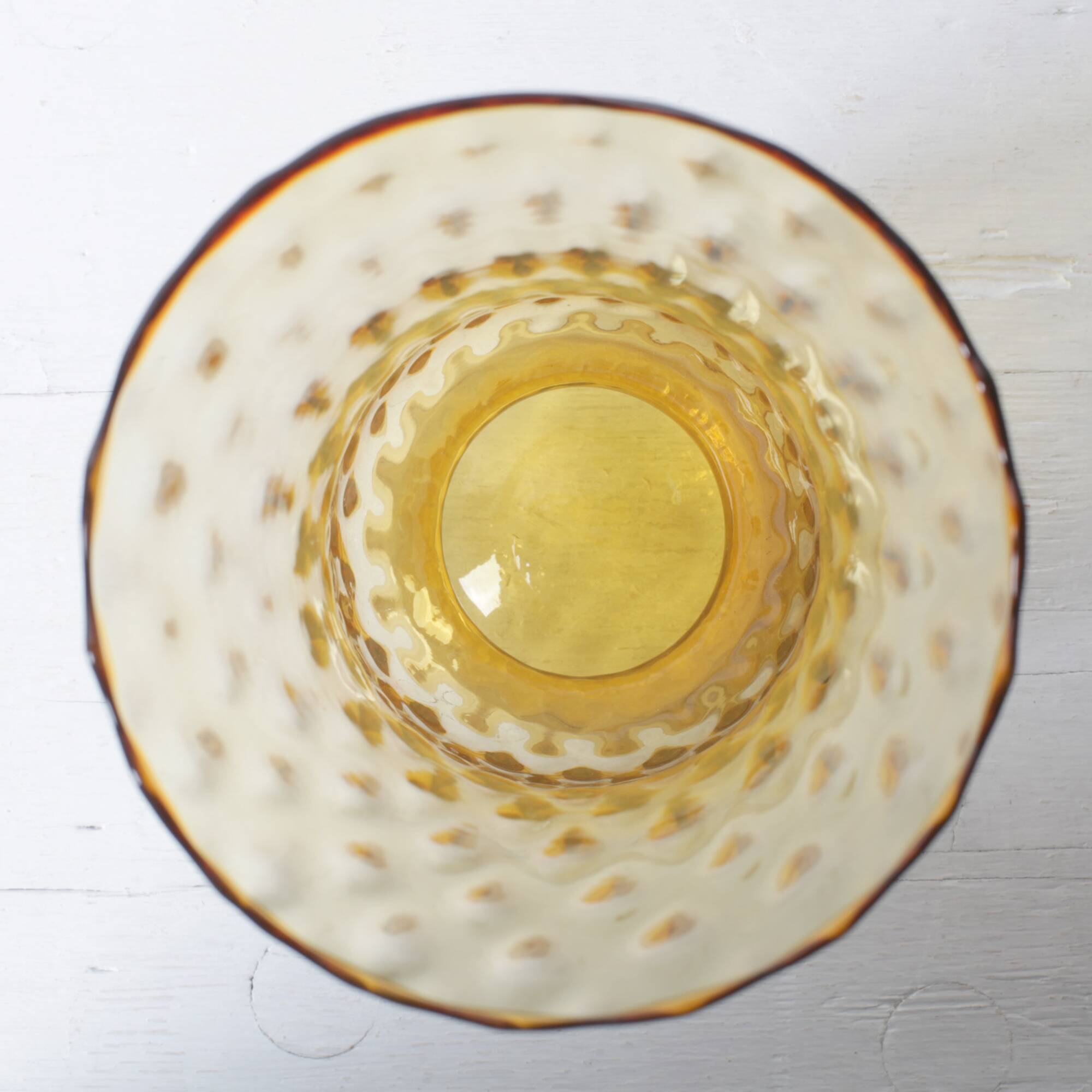 Mid-century Large Stylish Amber Glass Flower Vase / Empoli / Italy / 1970s