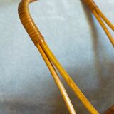 Bottle basket in vintage wicker 60s