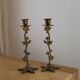 set of 2 brass candle holders