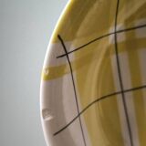Vintage deep plate salin France model Montreal yellow tile pattern