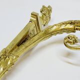 2 19th Century Gilt Bronze Wall Sconces with Molded Glass Globes in the Shape of