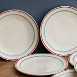 Set of 10 dessert plates, Moulin des Loups, Orchies
