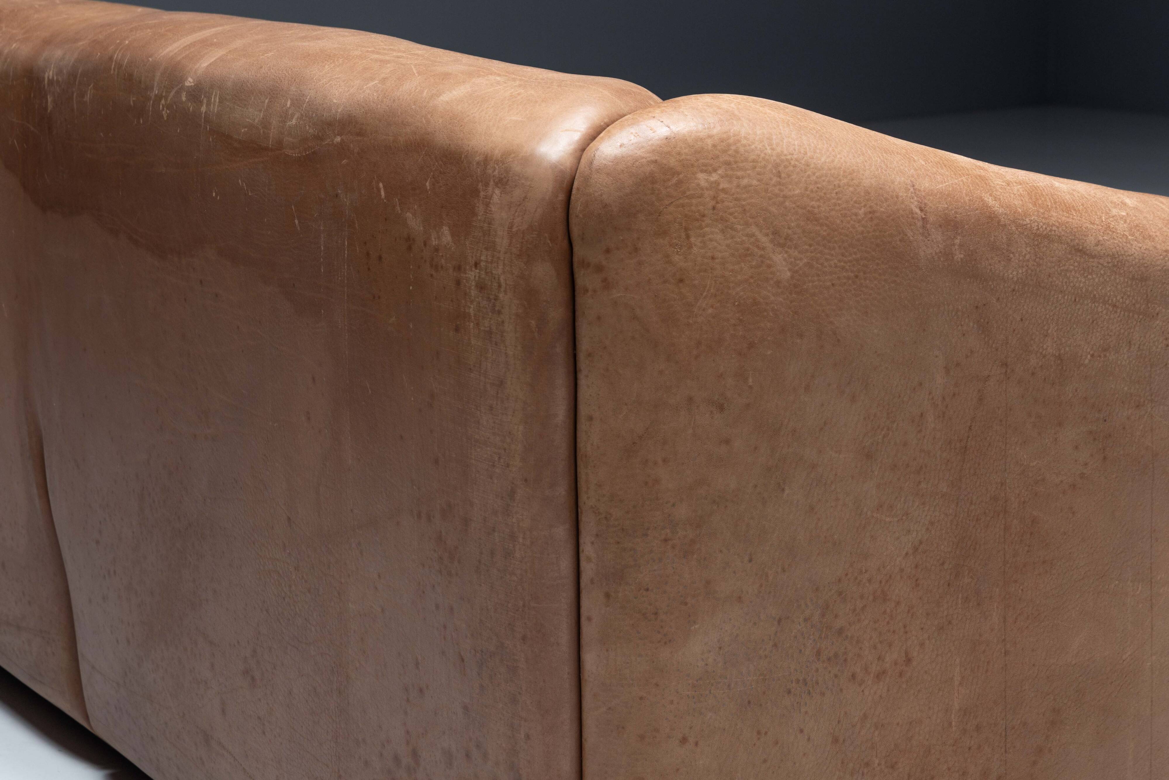 De Sede DS-47 bullhide leather sofa, Switzerland, 1970s