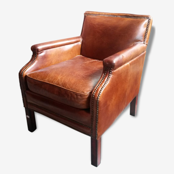 Fauteuil club en cuir