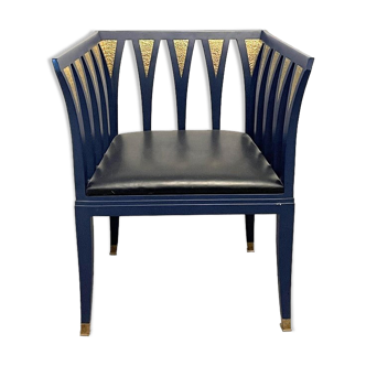 Fauteuil Art Nouveau Bleu par Eliel Saarinen 1929