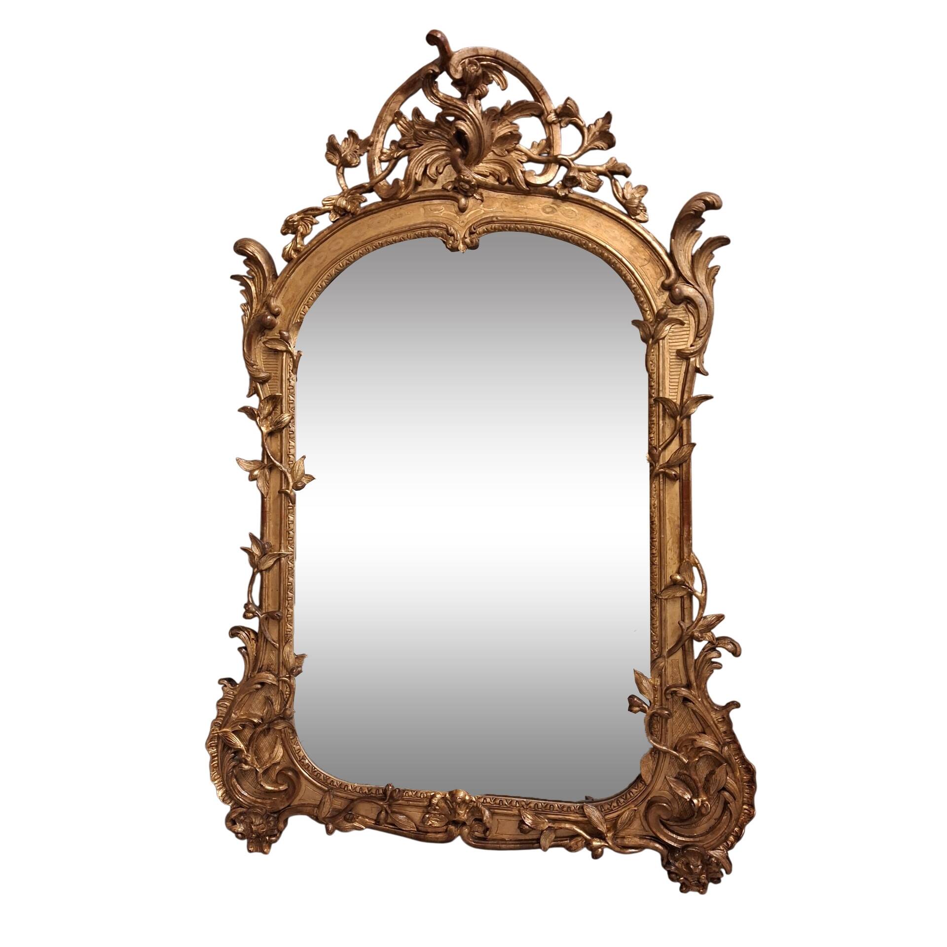 19th-century mirror 132 x 90