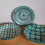 Series of 4 hollow plates Robert Picault Vallauris