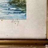 Aquarelle ancienne fin XIX encadrée signée