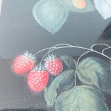 Framed lithograph raspberries