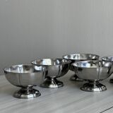 6 stainless steel footed bowls, Letang Remy style